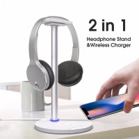 Wireless Charging with Headphone stand New Bee Sturdy 2-in-1 Headset Holder & Wireless Charger Pad for iPhone 8/8 Plus/X Samsung